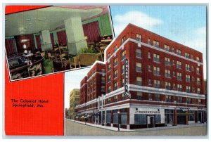 c1940s The Colonial Hotel Exterior And Exterior Springfield Missouri MO Postcard