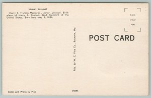 Lamar Missouri~Harry S. Truman Memorial~Standard Chrome Postcard