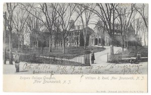 Rutgers College Grounds, New Brunswick, New Jersey Undivided Back 1903 Postcard