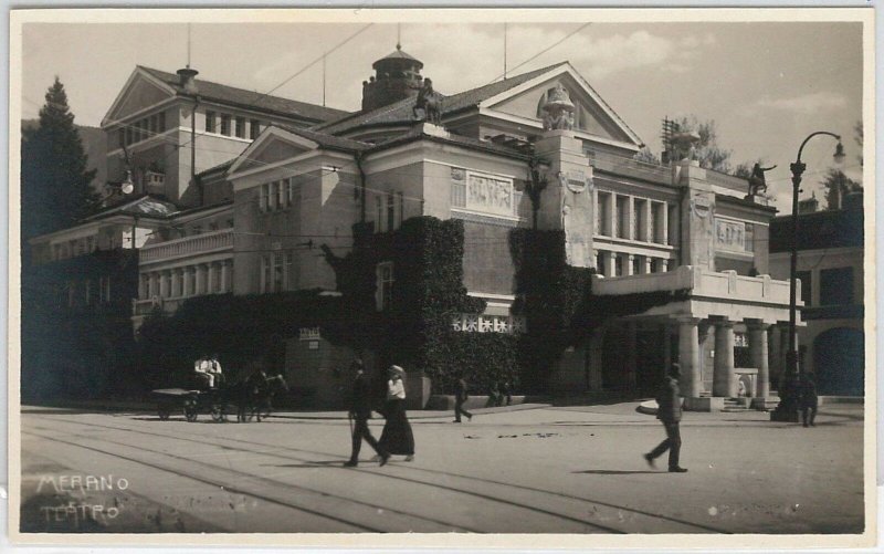 CARTOLINA d'Epoca - BOLZANO - MERANO : TEATRO fotografica