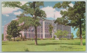 Savannah Missouri~Dr. Nichols Sanatorium for Cancer~1940s Linen Postcard
