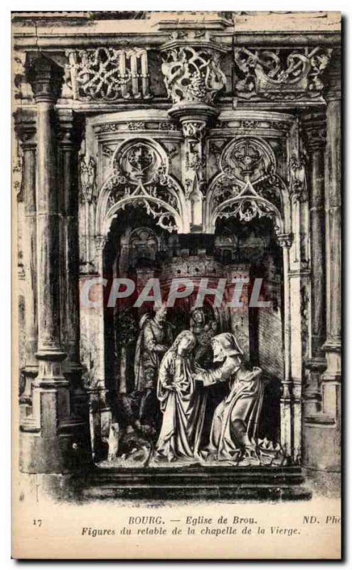 Postcard Old Church Of Brou Bourg Figures of the Altarpiece of the Chapel of ...