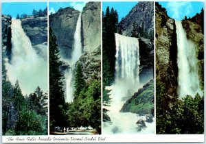 M-20154 The 4 Falls Nevada Yosemite Vernal & Bridal Veil Yosemite National Pa...