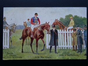 KING EDWARD Vll Duke of Devonshire's RACING COLOURS The Winner c1906 Postcard
