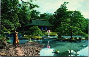 Japan Kyoto Ancient Gardens Vintage Postcard C156