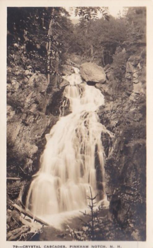 New Hampshire White Mountains Pinkham Notch Crystal Cascades 1934 Real Photo