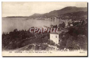 Old Postcard Menton View from the Pont Saint-Louis