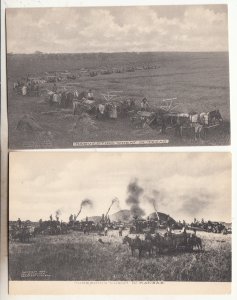 P3189 vintage postcard old farm scene wheat harvest kanas & texas