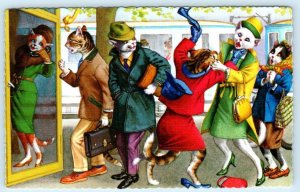 MAINZER DRESSED CATS Anthropomorphic PHONE BOOTH Line #4734 Spain Postcard