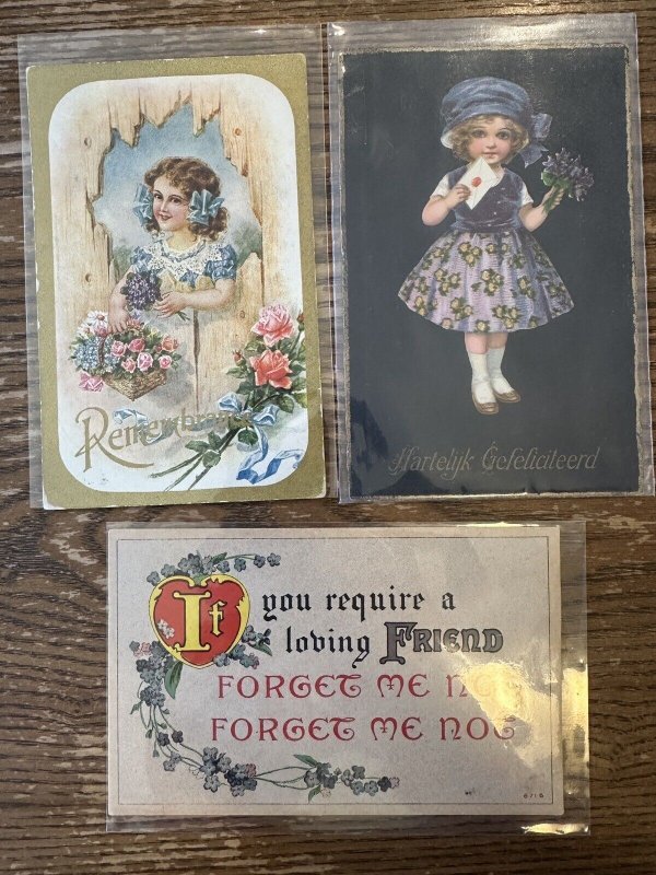Lot of Antique Postcards Early 1900s Memorial Day Embossed Children