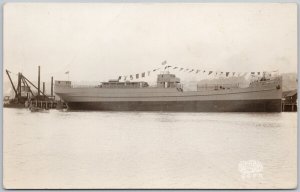 Ship 'War Comox' New Westminster BC Launched Poplar Island 1918 RP Postcard H63