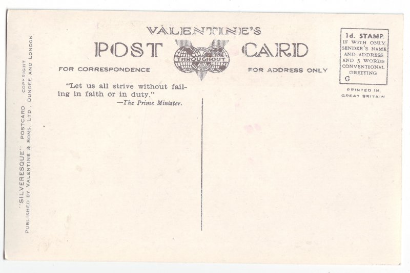 P1244 valentines unused postcard princes street edinburgh england buses cars ect