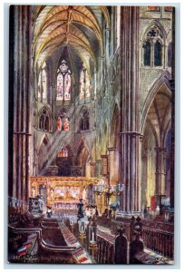 c1910 The Choir Westminster Abbey Interior England Oilette Tuck Art Postcard 