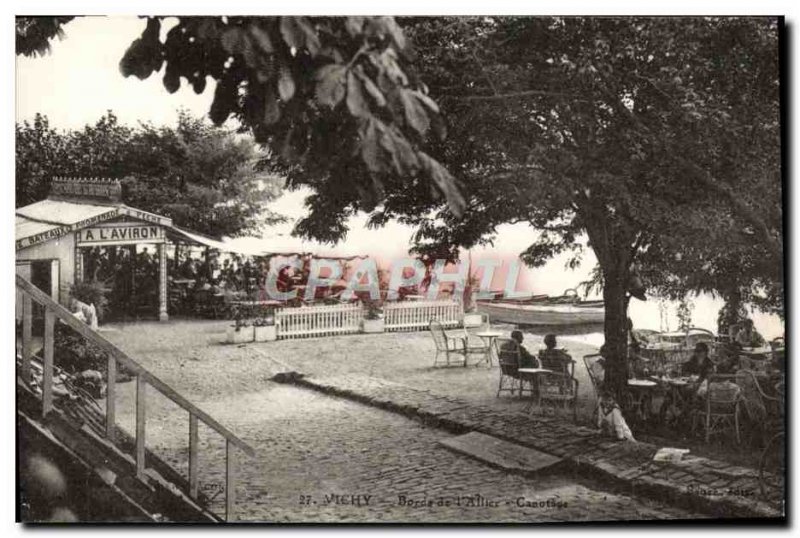 Old Postcard Vichy Edges From & # 39Allier Canoeing At & # 39aviron Charter