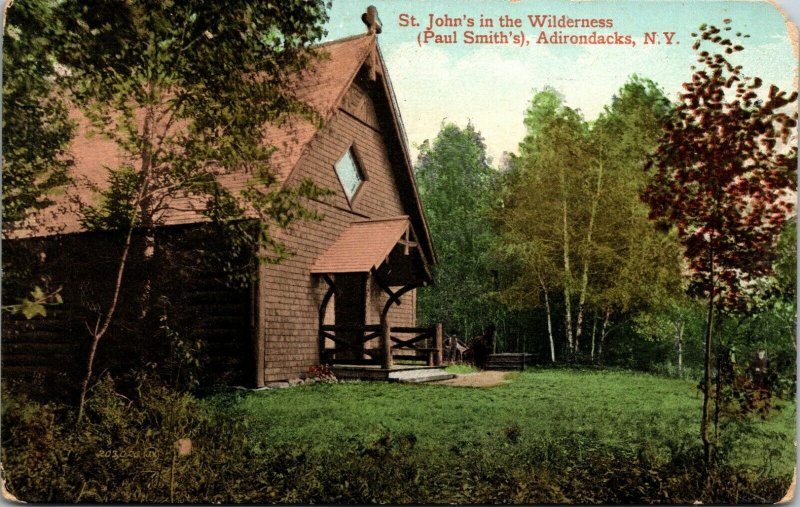 St. John's in the Wilderness Paul Smith's Adirondacks, NY Postcard 