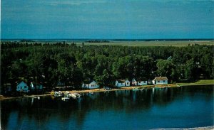 1960s Park Rapids Fish Hook Lake Resort Minnesota Birdseye Airview Postcard