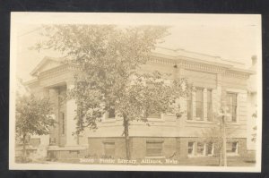 RPPC ALLIANCE NEBRASKA PUBLIC LIBRARY VINTAGE 1913 REAL PHOTO POSTCARD