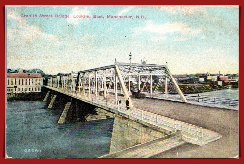 New Hampshire, Manchester - Granite Street Bridge - [NH-374]