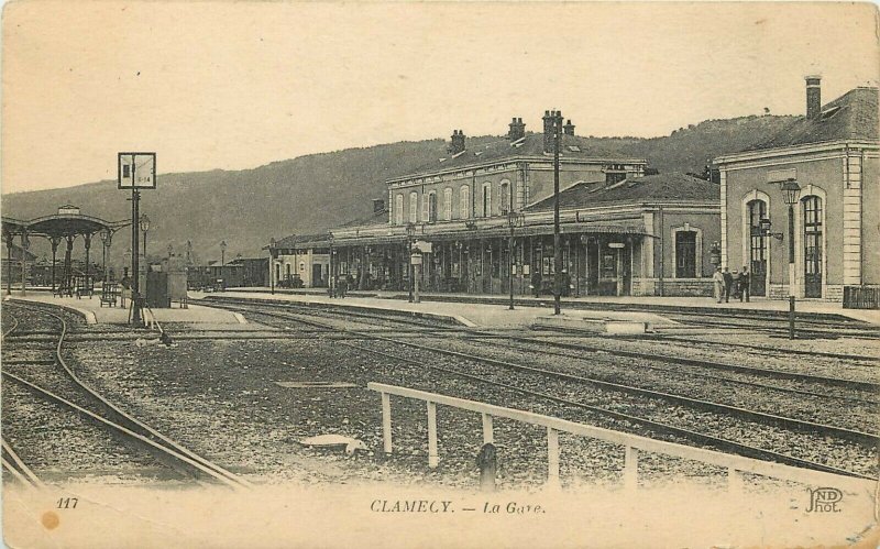 c1907 Postcard; Clamecy, France La Gare/ Train Station RR Depot, Nièvre unposted