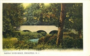 Postcard  C-1905 New Jersey Springfield Rahway River Bridge undivided NJ24-3052