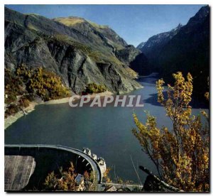 Postcard Modern Oisans Dam Chambon and the Meije from the road Deux Alpes