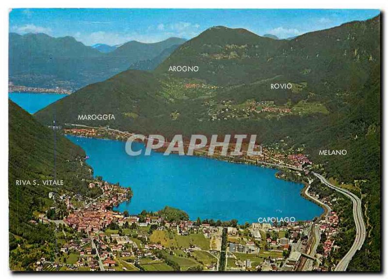 Postcard Modern Riva S Vitale Arogno Maroggia Rovio Melano Capolago