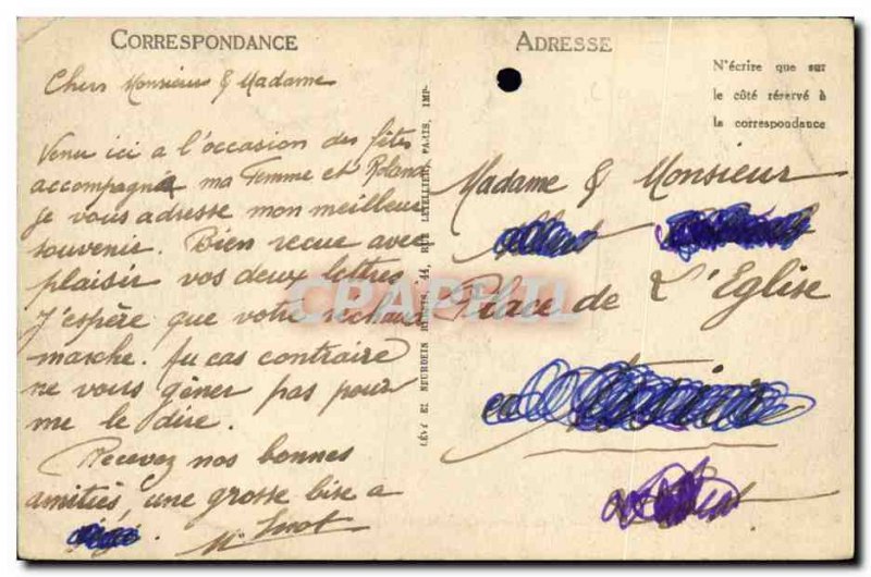 Old Postcard Lake Sur Mer Quartier des Champs Elysees