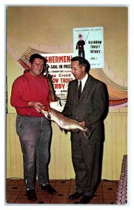 CANANDAIGUA LAKE, NY~ Ron Fox - Winner RAINBOW TROUT FISHING DERBY 1961 Postcard