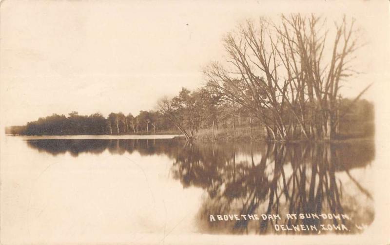 Oelwein Iowa Above the Dam Real Photo Antique Postcard J49644
