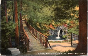 Postcard OR Portland - Rustic Bridge, City Park