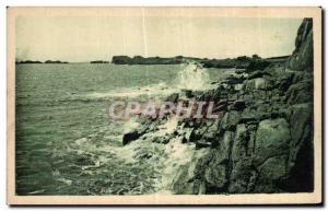 Old Postcard Ile de Brehat The Breakers at the extreme tip of the island Breh...