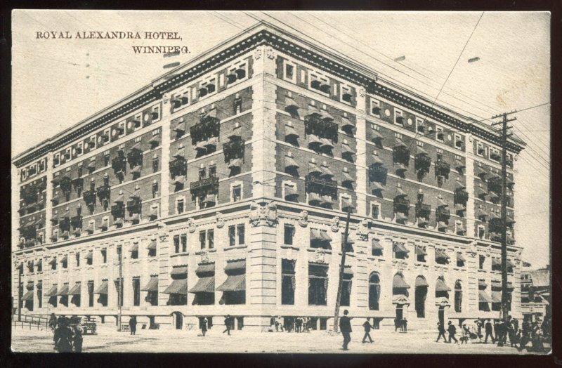 h2370 - WINNIPEG Manitoba Postcard 1908 Royal Alexandra Hotel