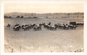 J59/ Battle Creek Michigan RPPC Postcard c1920s Camp Custer Pack Train 242