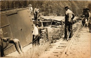 PC CPA US, RAILROAD ACCIDENT, VINTAGE REAL PHOTO POSTCARD (b6765)