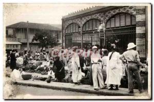 Old Postcard Dakar Senegal A corner of the Marche