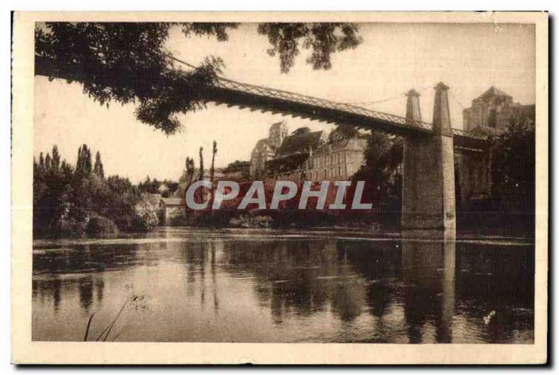 Old Postcard The Vienna Roche Posay The Suspension Bridge on the Creuse R D