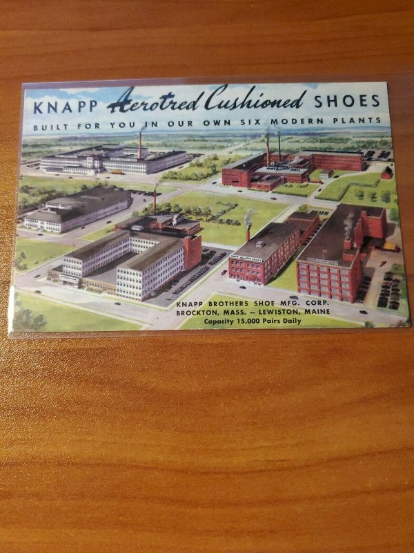 Knapp SHOE FACTORIES, Brockton, Massachusetts & Lewiston, Maine, Postcard