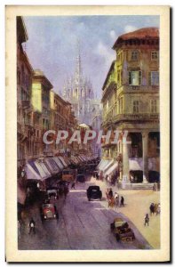 Old Postcard Milano Corso Vittorio Emanuele II