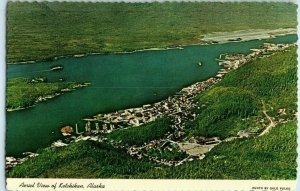 Aerial View Vintage Postcard Tongass Narrows, Ketchikan, Alaska