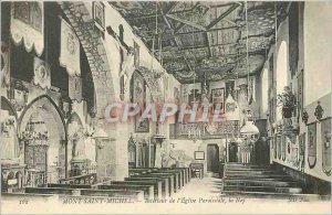 Old Postcard Mont Saint Michel Interior of the Parish Church Nave