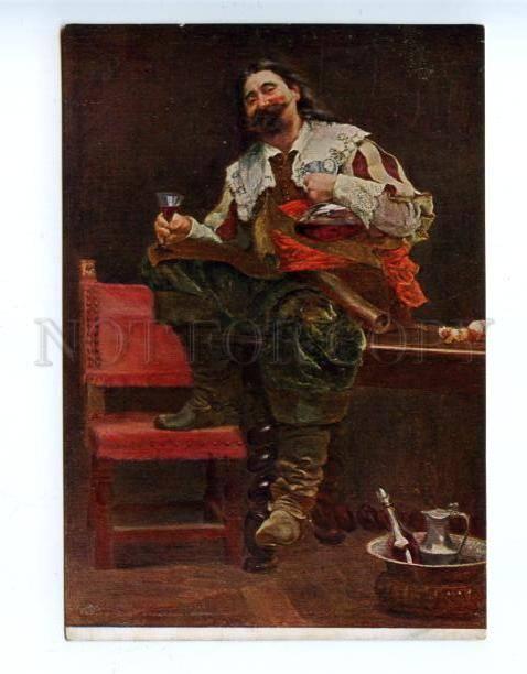 155036 Musketeer w/ Wine by STEPANOV vintage Russian PC