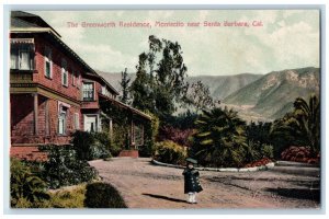 The Greenworth Residence Montecito Little Girl Near Santa Barbara CA Postcard