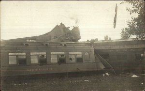 Fort Wayne IN RR Train Wreck c1910 Real Photo Postcard