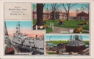 USS Texas, Portsmouth VA, Norfolk Navy Yard, Trophy Cannon Park, Drydock 1920's