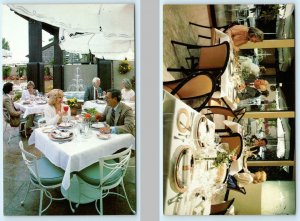 2 Postcards MARINA del REY, California CA ~ CRYSTAL FOUNTAIN RESTAURANT 1983