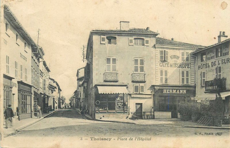 France Postcard Thoissey Place de l'hopital street view