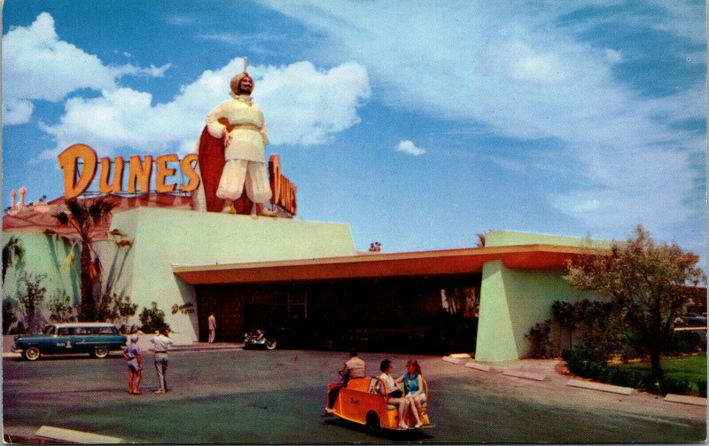 Vtg 1950s The Palatial Dunes Hotel Entrance Sheik Las Vegas Nevada NV Postcard