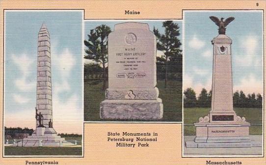 Pennsylvania, Maine, And Massachusetts State Monuments In Petersburg National...