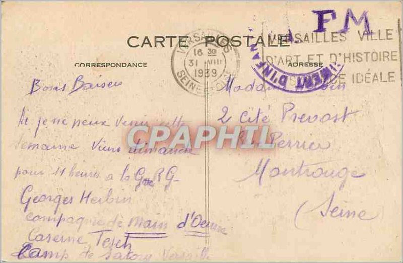 Old Postcard Le Havre City Hall and the Garden