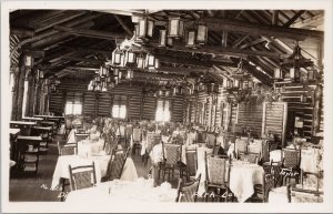 Jasper Alberta Dining Room Jasper Park Lodge Unused Taylor RPPC Postcard H56